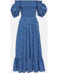 Polo Ralph Lauren - Shirred Cotton Maxi Dress - Lyst