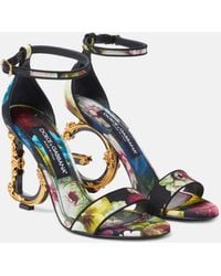 Dolce & Gabbana - Baroque Dg Floral Charmeuse Sandals - Lyst
