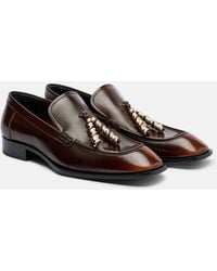 Loewe - Embellished Leather Loafers - Lyst
