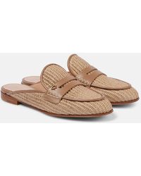 Gianvito Rossi - Slippers Florio Marbella Aus Raffiabast Mit Leder - Lyst
