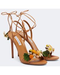 Aquazzura - Birdsong Raffia Sandals - Lyst