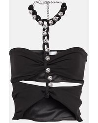 Area - Chain-Link Embellished Halter Top - Lyst