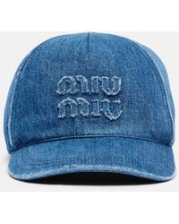 Miu Miu - Logo Denim Baseball Cap - Lyst