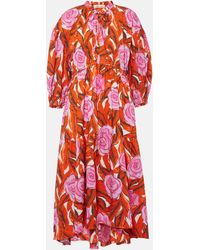 Diane von Furstenberg - Artie Floral Cotton-blend Midi Dress - Lyst