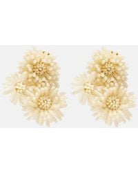 Oscar de la Renta - Pompom Beaded Clip-On Earrings - Lyst