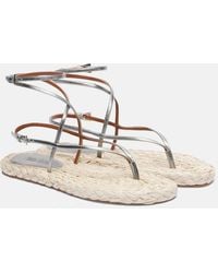 Paris Texas - Hydra Metallic Leather And Raffia Sandals - Lyst