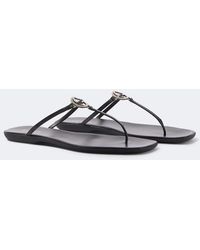 Gucci - Interlocking G Leather Thong Sandals - Lyst
