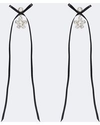 Simone Rocha - Orecchini Pendenti Con Fiocco E Cristalli - Lyst