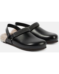 Brunello Cucinelli - Monili Shearling-Lined Leather Clogs - Lyst