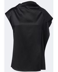 Sportmax - Ruffled Silk Satin Top - Lyst