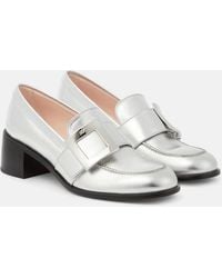 Roger Vivier - Viv' Rangers Embellished Metallic Leather Loafers - Lyst