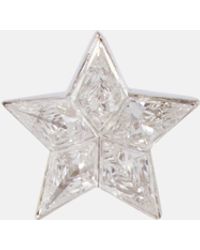 Maria Tash Boucle d'oreille unique Invisible Set Diamond Star Stud en or blanc 18 ct et diamants