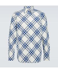 Burberry - Camisa de franela de algodon a cuadros - Lyst