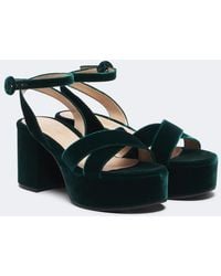 Gianvito Rossi - Velvet Platform Sandals - Lyst