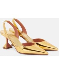AMINA MUADDI - Holli 70 Mirrored Leather Slingback Pumps - Lyst