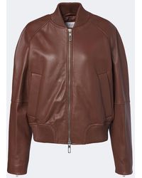 Sportmax - Chaqueta Bomber De Piel - Lyst