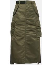Sacai - Nylon Twill Midi Skirt - Lyst
