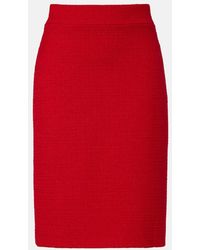 Valentino - High-Rise Wool-Blend Tweed Pencil Skirt - Lyst