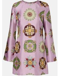 La DoubleJ - Supremes Swing Silk Twill Minidress - Lyst