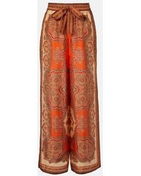 Zimmermann - Mahon Paisley Silk Palazzo Pants - Lyst