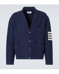 Thom Browne - 4-Bar Linen And Cotton-Blend Cardigan - Lyst