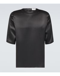Saint Laurent - Silk T-shirt - Lyst