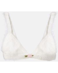 Alessandra Rich - Mohair And Wool-Blend Bra Top - Lyst