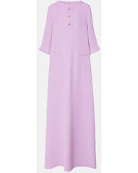 Valentino - Robe Aus Seiden-Cady Mit Kristallen - Lyst