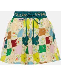 ALÉMAIS - Everly Floral Linen Shorts - Lyst