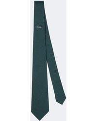 Prada - Logo Silk Tie - Lyst