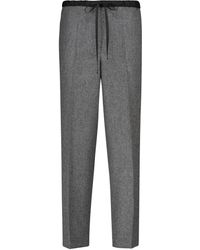 Jil Sander High-Rise Hose aus einem Wollgemisch - Grau