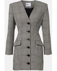 Self-Portrait - Checked Wool-Blend Minidress - Lyst