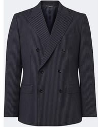Dolce & Gabbana - Pinstripe Double-Breasted Wool-Blend Blazer - Lyst