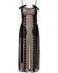 Simone Rocha - Vestido Midi Transparente Con Encaje - Lyst