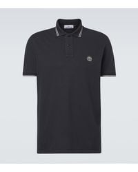 Stone Island - Compass Cotton-Blend Pique Polo Shirt - Lyst