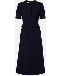Valentino Garavani - Crepe Couture Vgold Midi Dress - Lyst