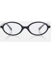 Miu Miu - Miu Regard Oval Glasses - Lyst