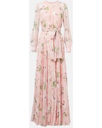 Erdem - Floral Pleated Voile Gown - Lyst