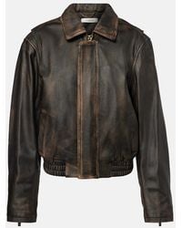 JACQUES WEI - Leather Jacket - Lyst