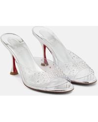 Christian Louboutin - Degramule 85 Embellished Mules - Lyst