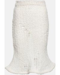 Acne Studios - Semi-sheer Wool-blend Midi Skirt - Lyst