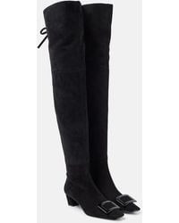 Roger Vivier - Belle Vivier 45 Suede Over-The-Knee Boots - Lyst