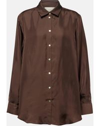 Asceno - London Silk Twill Pajama Shirt - Lyst