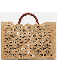 Rabanne - 1969 Embellished Raffia Tote Bag - Lyst