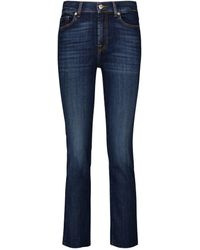 7 For All Mankind Jeans The Straight Crop a vita media - Blu