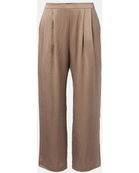 Asceno - Isola Silk Charmeuse Wide-Leg Pants - Lyst