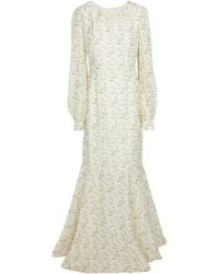 Brock Collection Floral Linen And Cotton Maxi Dress - White