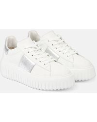 Hogan - H-Stripes Leather Platform Sneakers - Lyst