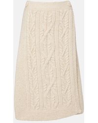 Moncler - Falda Midi Trenzada De Lana Y Mohair - Lyst