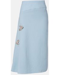 Erdem - Virgin Wool Midi Skirt - Lyst